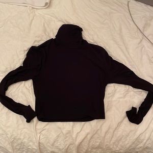 Black cropped turtleneck